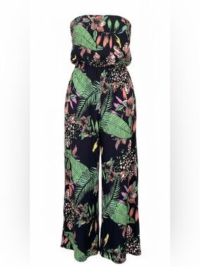 Sandiva Stapless Wide Leg Floral Tropical Jumper Size XL